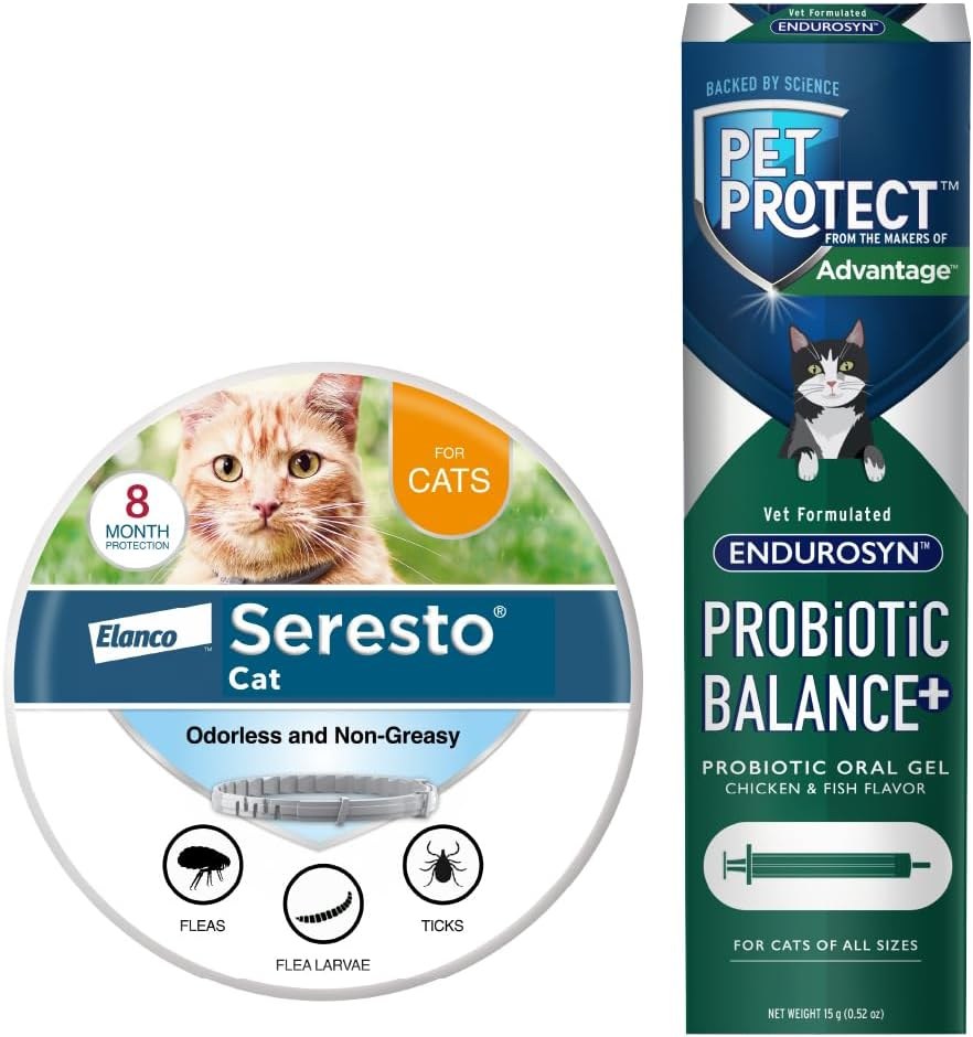 Seresto Cat Collar + Pet Protect Supplement Sets